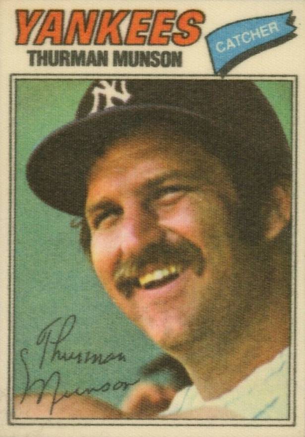 1977 Topps Cloth Stickers Thurman Munson #32 Baseball Card