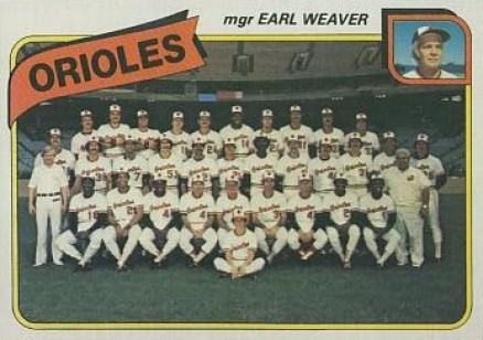 1980 Topps Orioles Team #404 Baseball Card