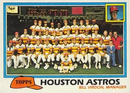 1981 Topps Team Checklist Sheet-Hand Cut Houston Astros Team #678 Baseball Card