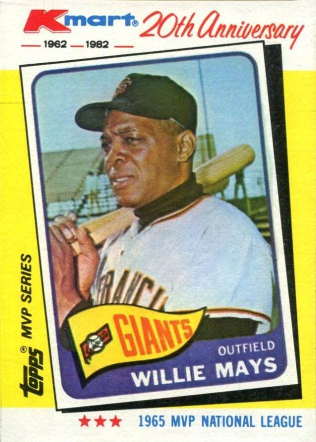 1982 K-Mart 20th Anniversary Willie Mays #8 Baseball Card