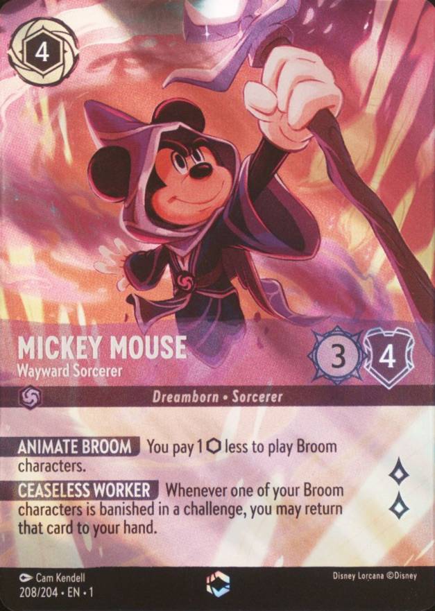 2023 Disney Lorcana EN 1-the First Chapter Mickey Mouse - Wayward Sorcerer #208 Non-Sports Card