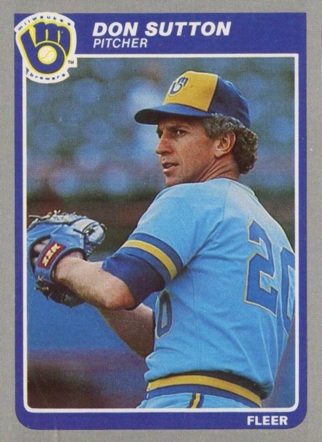 1985 Fleer Don Sutton #598 Baseball Card