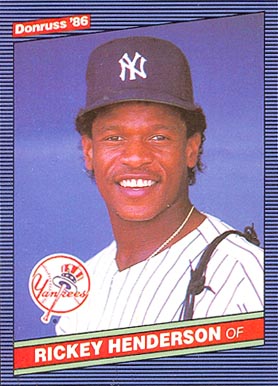 1986 Donruss Rickey Henderson #51 Baseball Card