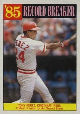 1986 Topps Tony Perez (Record Breaker) #205 Baseball Card