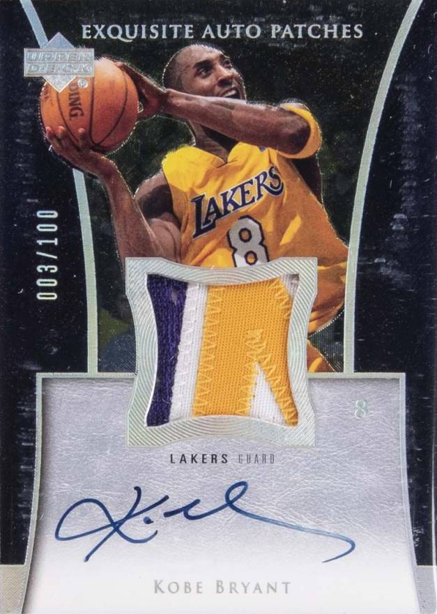 2004 UD Exquisite Collection Autograph Patches Kobe Bryant #AP-KB Basketball Card