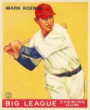 1933 Goudey Mark Koenig #39 Baseball Card