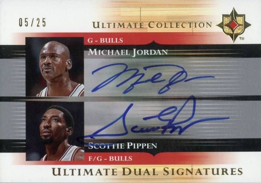 2005 Ultimate Collection Ultimate Dual Signatures Michael Jordan/Scottie Pippen #DS-JP Basketball Card