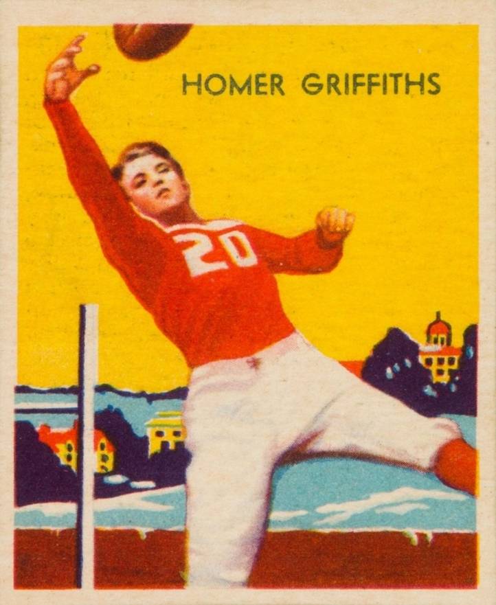 1935 National Chicle Homer Griffiths #13 Football Card