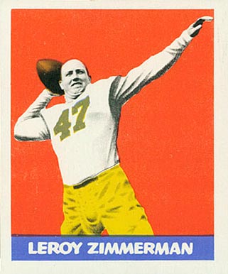 1948 Leaf Leroy Zimmerman #32 Football Card