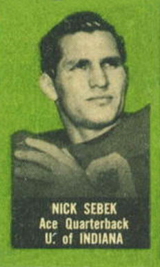 1950 Topps Felt Backs Nick Sebeck # Football Card