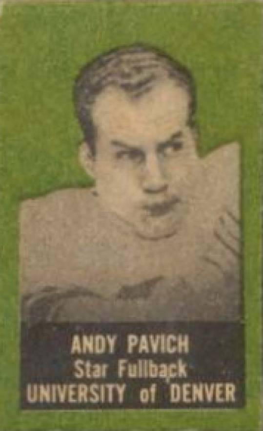 1950 Topps Felt Backs Andy Pavich # Football Card