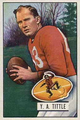 1951 Bowman Y.A. Tittle #32 Football Card