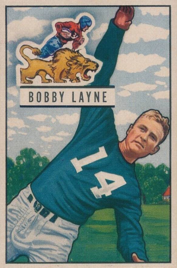 1951 Bowman Bobby Layne #102 Football Card