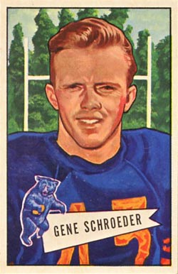 1952 Bowman Large Gene Schroeder #70 Football Card