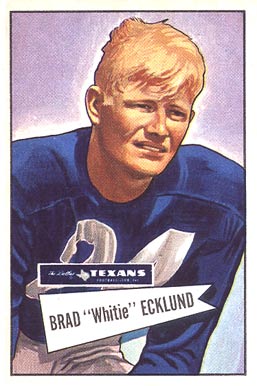 1952 Bowman Large Brad "Whitie" Ecklund #35 Football Card