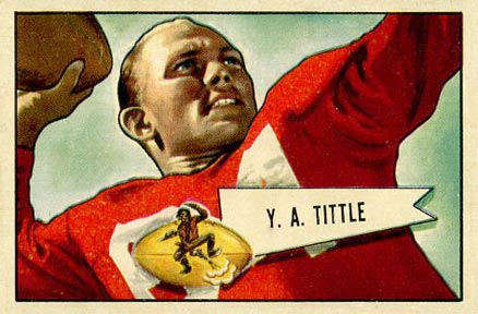 1952 Bowman Large Y.A. Tittle #17 Football Card