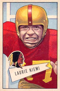 1952 Bowman Large Laurie Niemi #6 Football Card