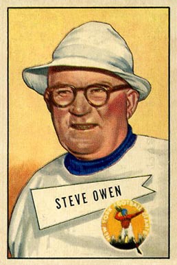 1952 Bowman Large Steve Owen #4 Football Card