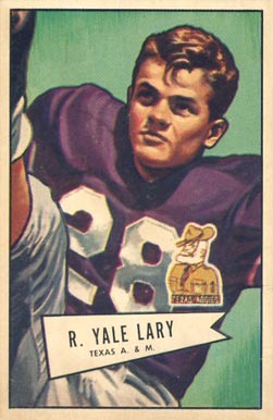 1952 Bowman Large R. Yale Lary #140 Football Card