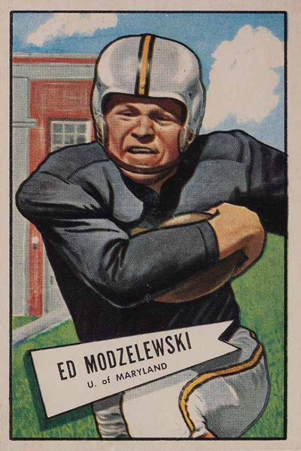 1952 Bowman Large Ed Modzelewski #8 Football Card