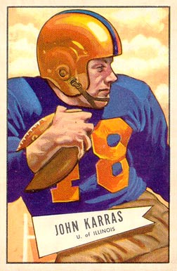 1952 Bowman Small John Karras #24 Football Card
