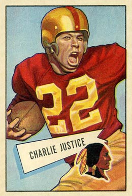 1952 Bowman Small Charlie Justice #18 Football Card