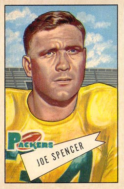 1952 Bowman Small Joe Spencer #9 Football Card
