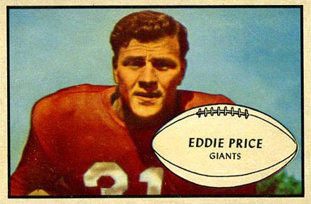 1953 Bowman Eddie Price #16 Football Card