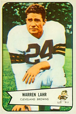 1954 Bowman Warren Lahr #74 Football Card