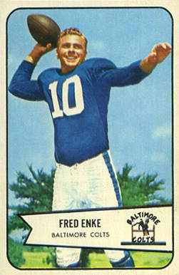 1954 Bowman Fred Enke #14 Football Card