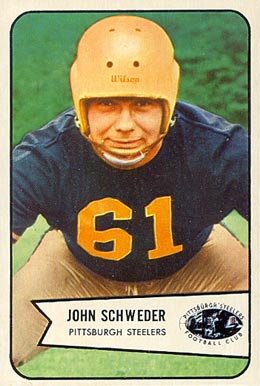 1954 Bowman John Schweder #25 Football Card