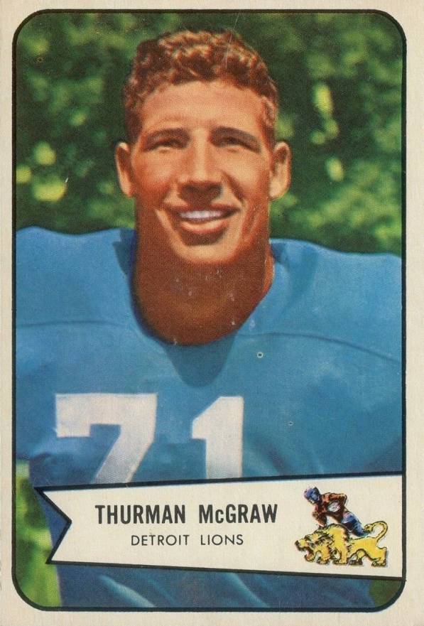 1954 Bowman Thurman McGraw #91 Football Card