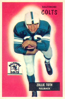 1955 Bowman Zollie Toth #147 Football Card