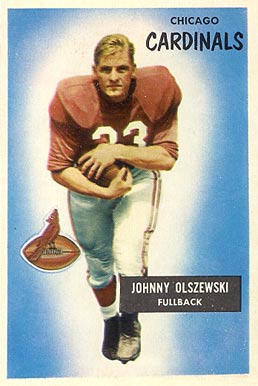 1955 Bowman Johnny Olszewski #3 Football Card