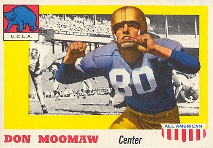 1955 Topps All-American Don Moomaw #40 Football Card