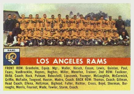 1956 Topps Los Angeles Rams #114 Football Card