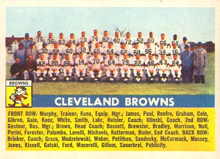 1956 Topps Cleveland Browns #45 Football Card