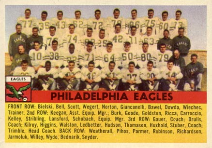 1956 Topps Philadelphia Eagles #40 Football Card