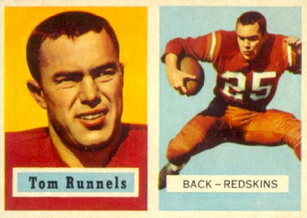 1957 Topps Tom Runnels #110 Football Card