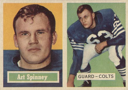 1957 Topps Art Spinney #17 Football Card