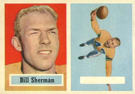 1957 Topps Bill Sherman #58b Football Card