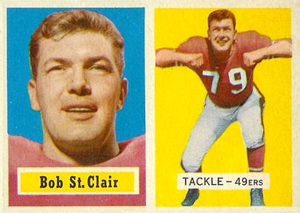 1957 Topps Bob St. Clair #18 Football Card