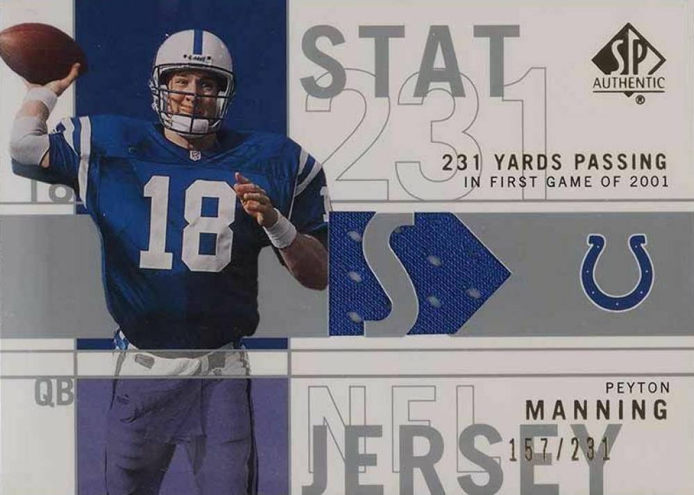 2001 SP Authentic Stat Jerseys Peyton Manning #SP-PM Football Card