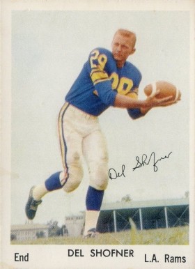 1959 Bell Brand Rams Del Shofner #8 Football Card