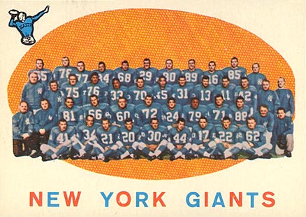 1959 Topps New York Giants Team #133 Football Card