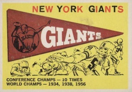 1959 Topps New York Giants Pennant #53 Football Card