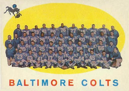 1959 Topps Baltimore Colts Team #17 Football Card