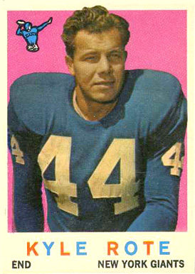 1959 Topps Kyle Rote #7 Football Card