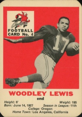 1960 Mayrose Cardinals Woodley Lewis #4 Football Card