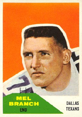 1960 Fleer Mel Branch #100 Football Card